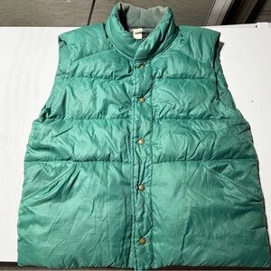 Vintage 80’s Eddie Bauer Goose Down Puffer Vest Sz XL Green